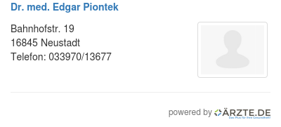 Dr med edgar piontek