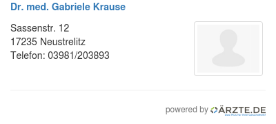 Dr med gabriele krause