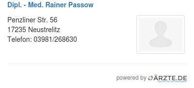 Dipl med rainer passow