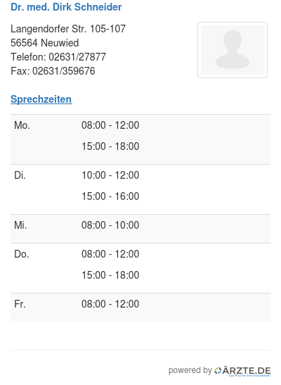 Dr med dirk schneider 254313