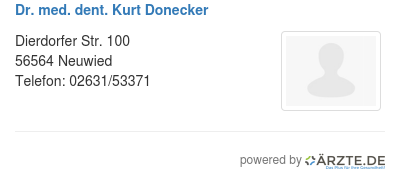 Dr med dent kurt donecker