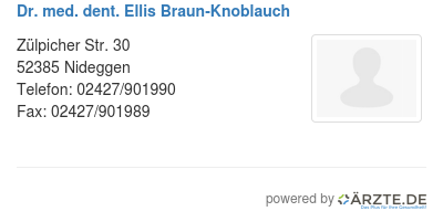 Dr med dent ellis braun knoblauch