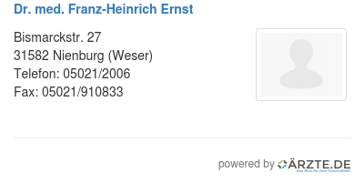 Dr med franz heinrich ernst