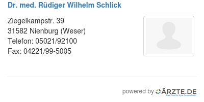 Dr med ruediger wilhelm schlick
