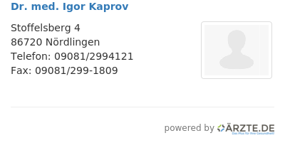 Dr med igor kaprov