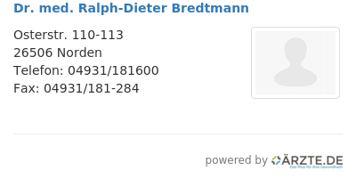 Dr med ralph dieter bredtmann
