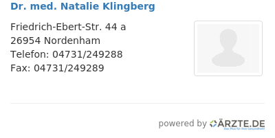 Dr med natalie klingberg