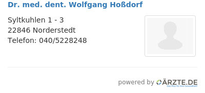 Dr med dent wolfgang hossdorf