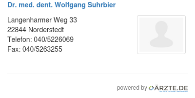 Dr med dent wolfgang suhrbier