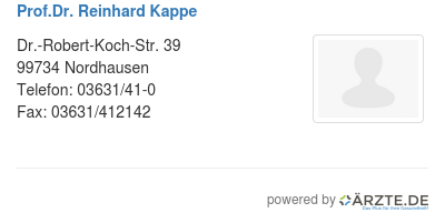Prof dr reinhard kappe