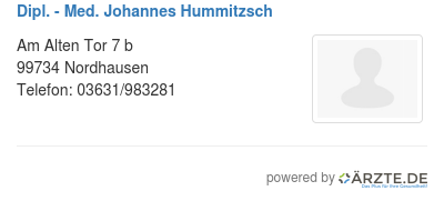 Dipl med johannes hummitzsch