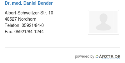 Dr med daniel bender