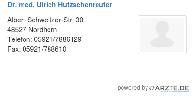 Dr med ulrich hutzschenreuter