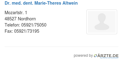 Dr med dent marie theres altwein