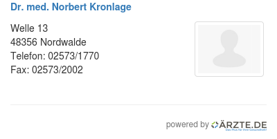 Dr med norbert kronlage