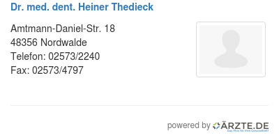 Dr med dent heiner thedieck