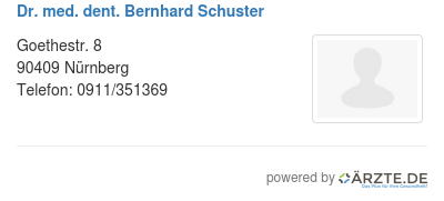 Dr med dent bernhard schuster