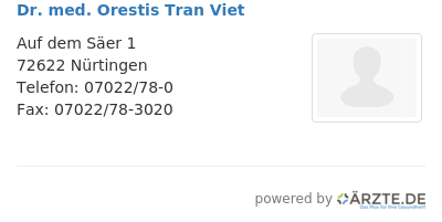 Dr med orestis tran viet