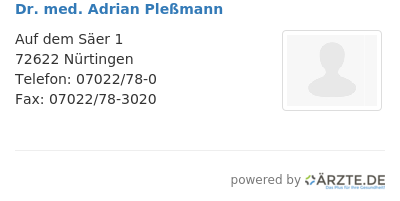 Dr med adrian plessmann