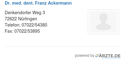 Dr med dent franz ackermann