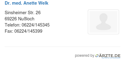 Dr med anette welk