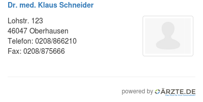 Dr med klaus schneider 253466