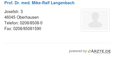 Prof dr med mike ralf langenbach