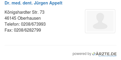 Dr med dent juergen appelt