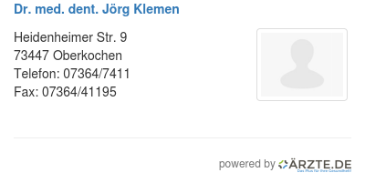 Dr med dent joerg klemen