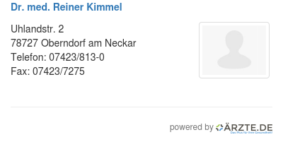 Dr med reiner kimmel