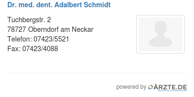 Dr med dent adalbert schmidt