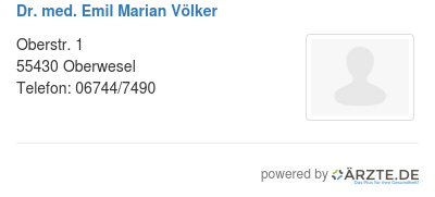 Dr med emil marian voelker