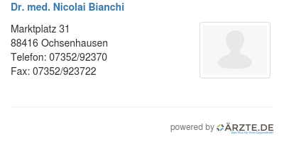 Dr med nicolai bianchi