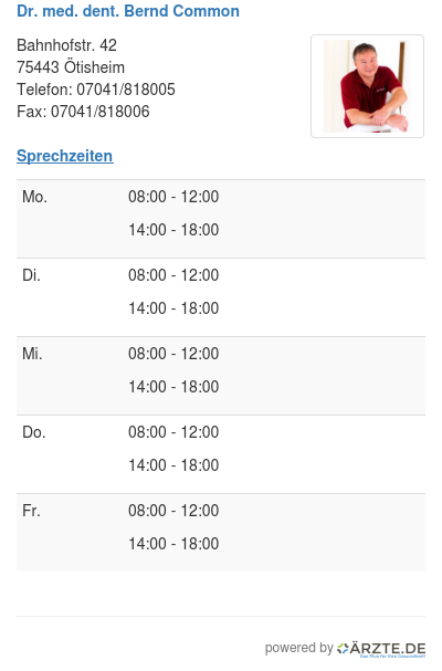 Dr med dent bernd common