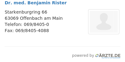 Dr med benjamin rister