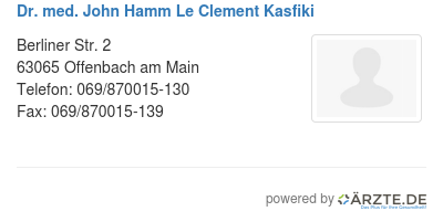 Dr med john hamm le clement kasfiki