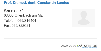 Prof dr med dent constantin landes