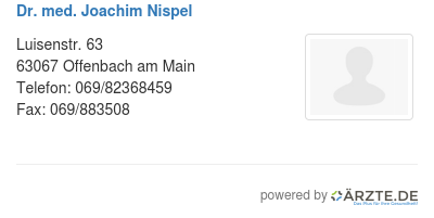 Dr med joachim nispel