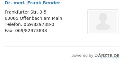 Dr med frank bender