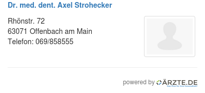 Dr med dent axel strohecker