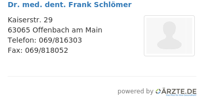 Dr med dent frank schloemer