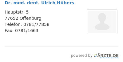Dr med dent ulrich huebers