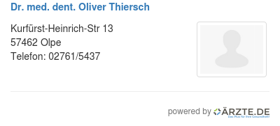 Dr med dent oliver thiersch