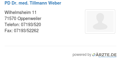 Pd dr med tillmann weber