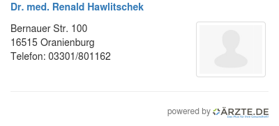 Dr med renald hawlitschek