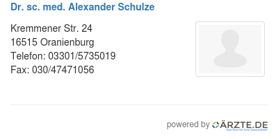 Dr sc med alexander schulze