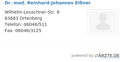 Dr med reinhard johannes eissner