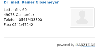 Dr med rainer glosemeyer