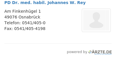 Pd dr med habil johannes w rey