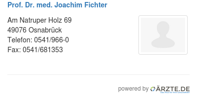 Prof dr med joachim fichter
